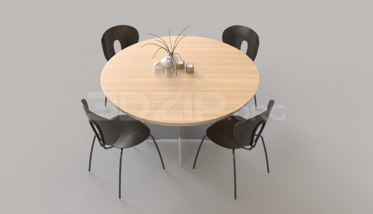 5324. Free 3D Dining Table And Chair Model Download