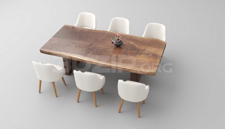 5338. Free 3D Dining Table And Chair Model Download