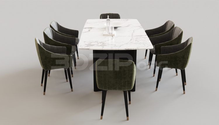 5353. Free 3D Dining Table And Chair Model Download