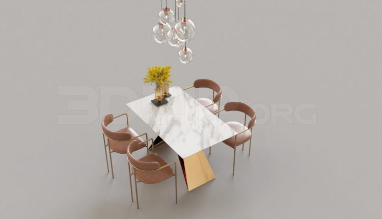 5427. Free 3D Dining Table And Chair Model Download