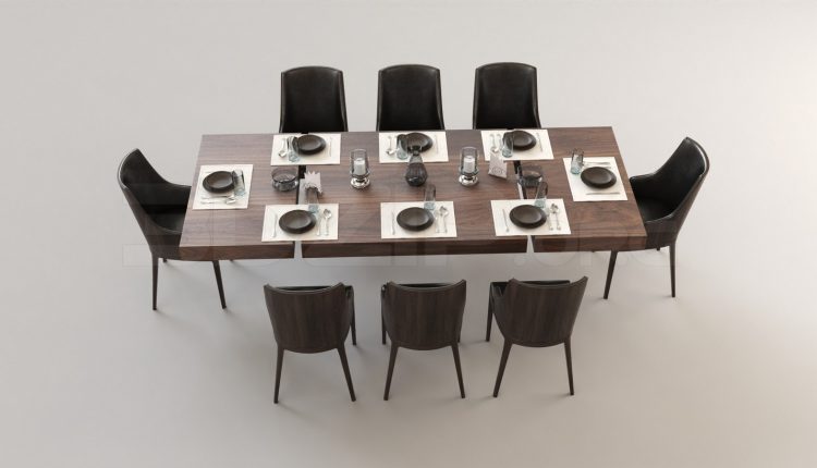 5431. Free 3D Dining Table And Chair Model Download