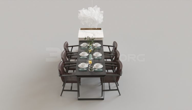 5472. Free 3D Dining Table And Chair Model Download