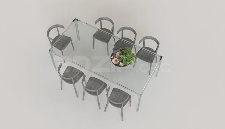 5481. Free 3D Dining Table And Chair Model Download