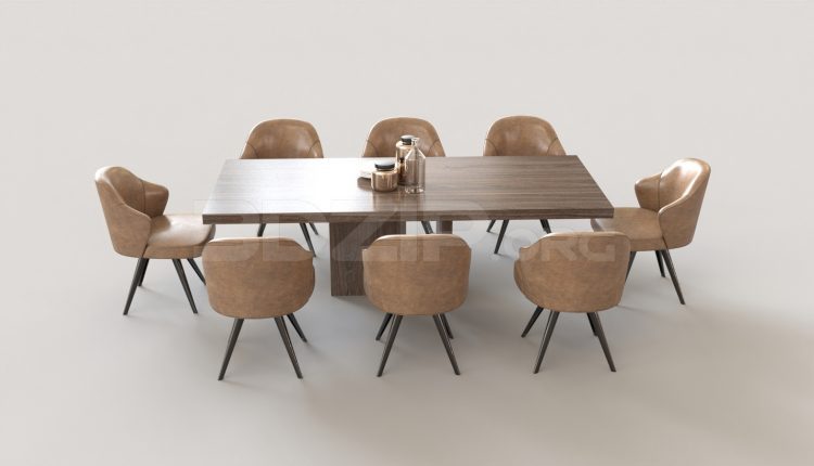 5491. Free 3D Dining Table And Chair Model Download