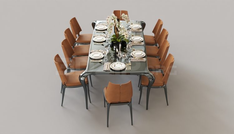5510. Free 3D Dining Table And Chair Model Download