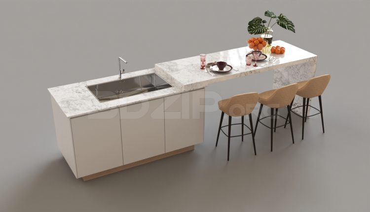 5511. Free 3D Kitchen Island Model Download