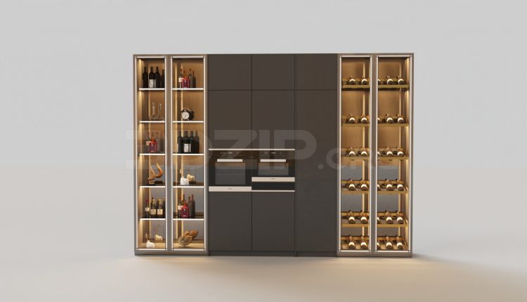 5517. Free 3D Wine Cabinet Model Download