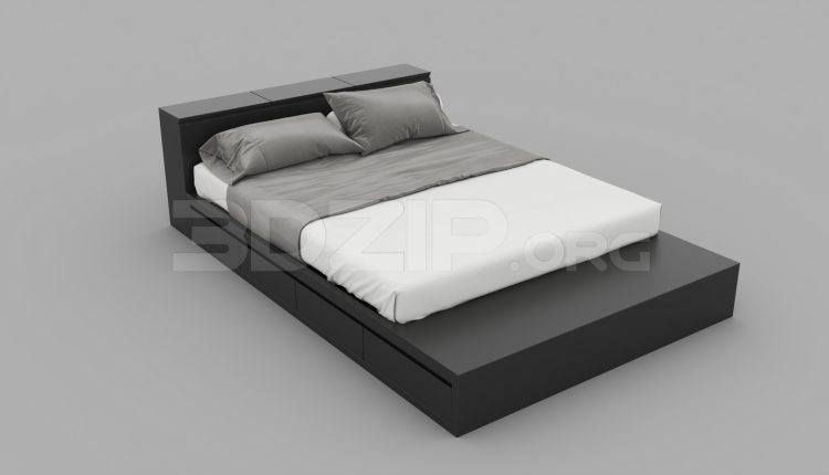 6579. Free 3Ds Max Bed Model Download