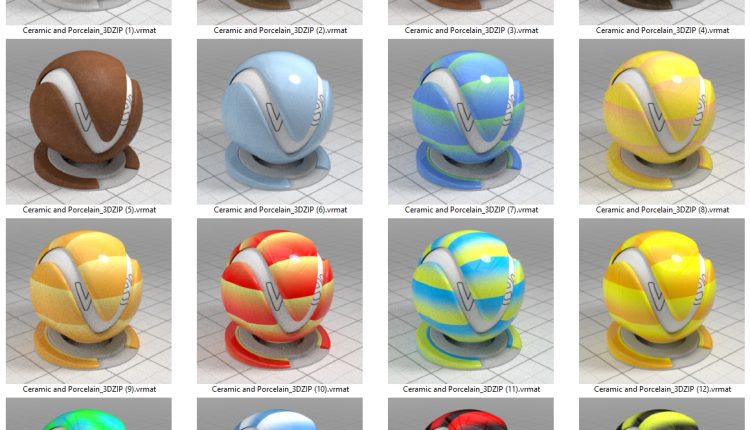 11385. Vray Materials Ceramic and Porcelain Free Download