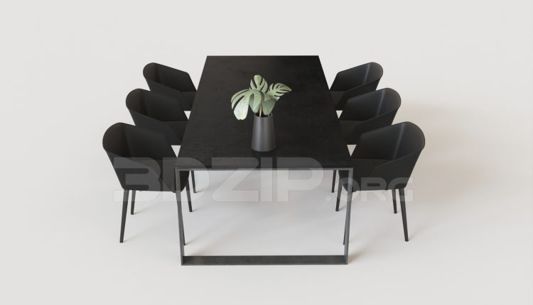 6641. Free 3Ds Max Dining Table And Chair Model Download