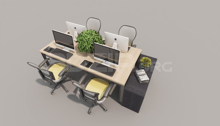 6672. Free 3Ds Max Office Desk And Chairs Model Download