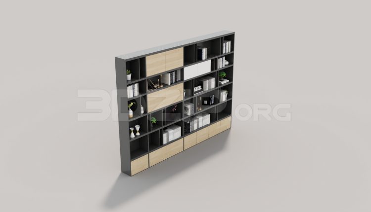 6674. Free 3Ds Max Bookcase Model Download