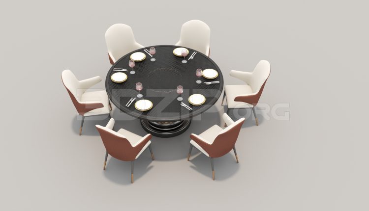 6713. Free 3Ds Max Table And Chair Model Download