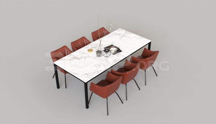 6754. Free 3Ds Max Dining Table And Chair Model Download