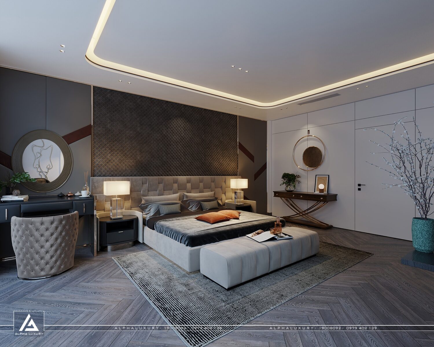 13552. 3Ds Max Master Bedroom Interior Model Download by Duc Thang