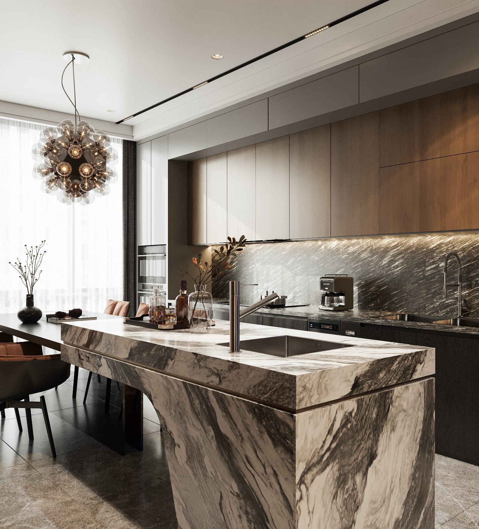 13740. 3ds Max Living Room - Kitchen Interior Model Download By Quoc Tung (8)