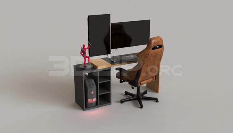 15531. Free 3ds Max Gaming Desk Model Download (1)