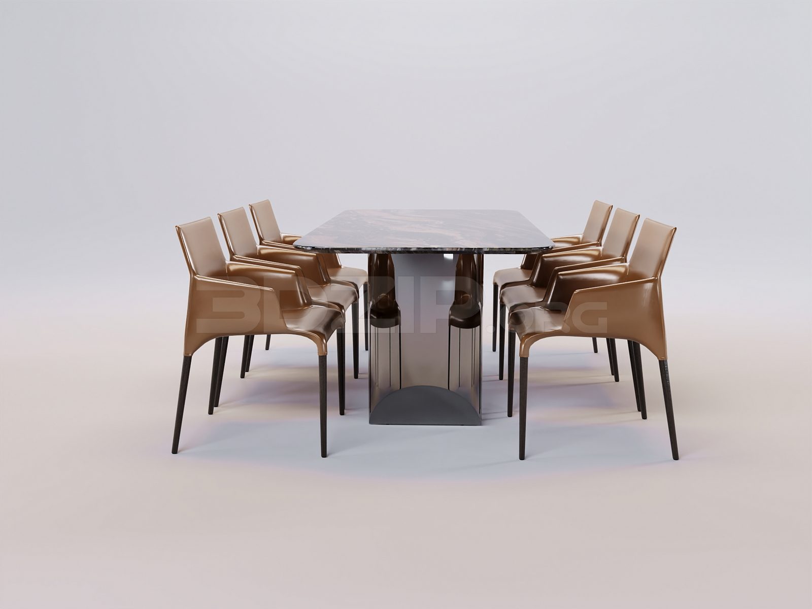 17108. Free 3ds Max Dining Table And Chair Model Download (1)