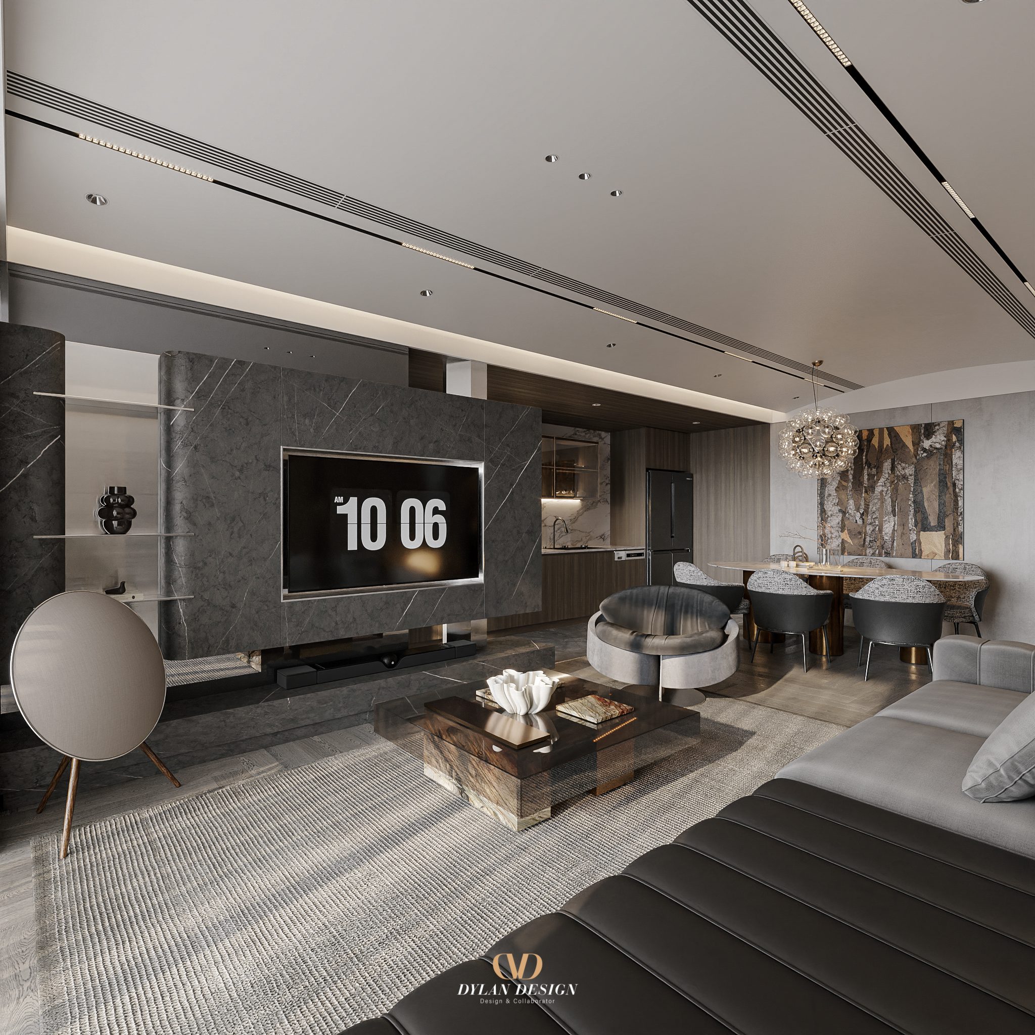 13812. 3ds Max Living Room - Kitchen Interior Model Download By Bui Vien (8)
